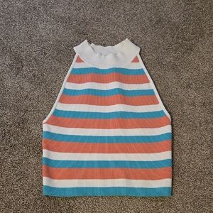 Babaton Striped Sleeveless Knit Top Size Medium